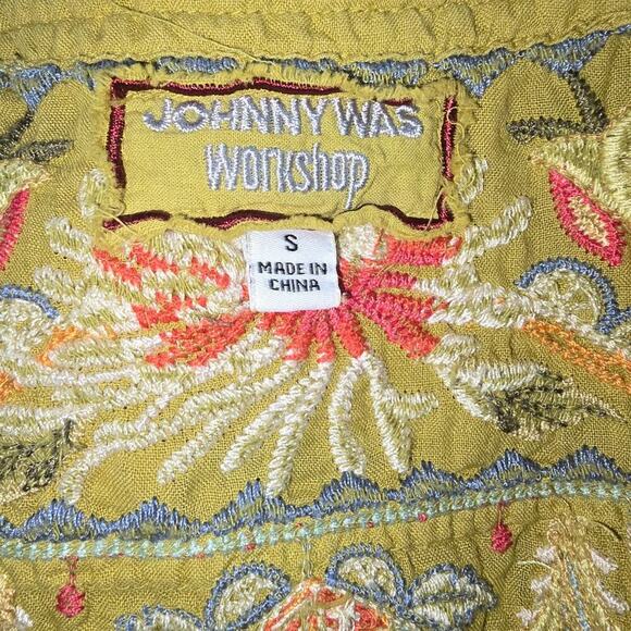 Johnny Was Embroidered Viper Tikal Swing Blouse Top Popover Boho Size S - Picture 7 of 10